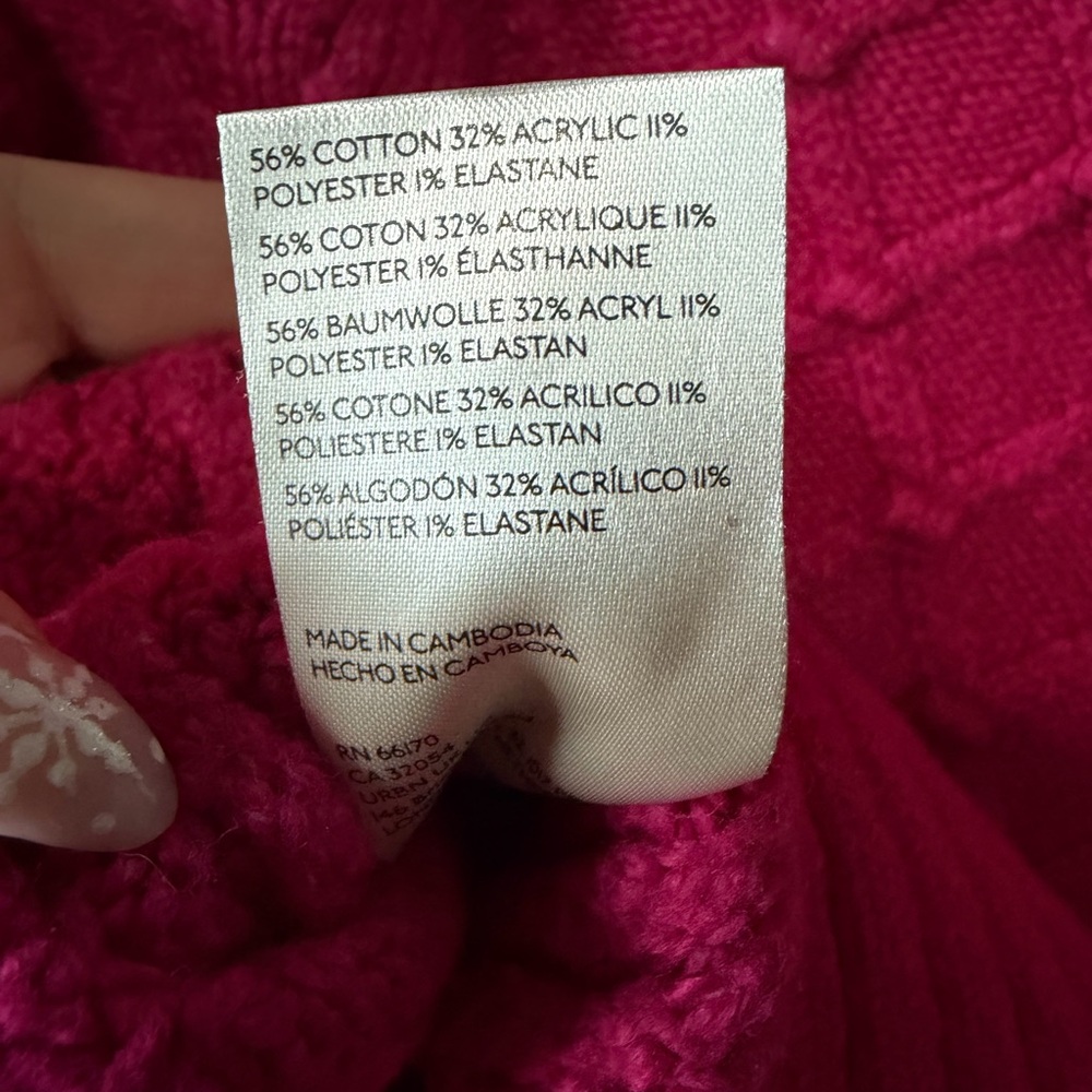 Anthropologie Maeve Fuchsia V-Neck Sweater - Picture 7 of 7